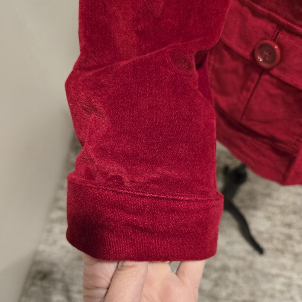 Talbots Red Velvet Jacket Blazer 14W Preppy Retro Chore Barn Vintage 90s Bright - Picture 10 of 10